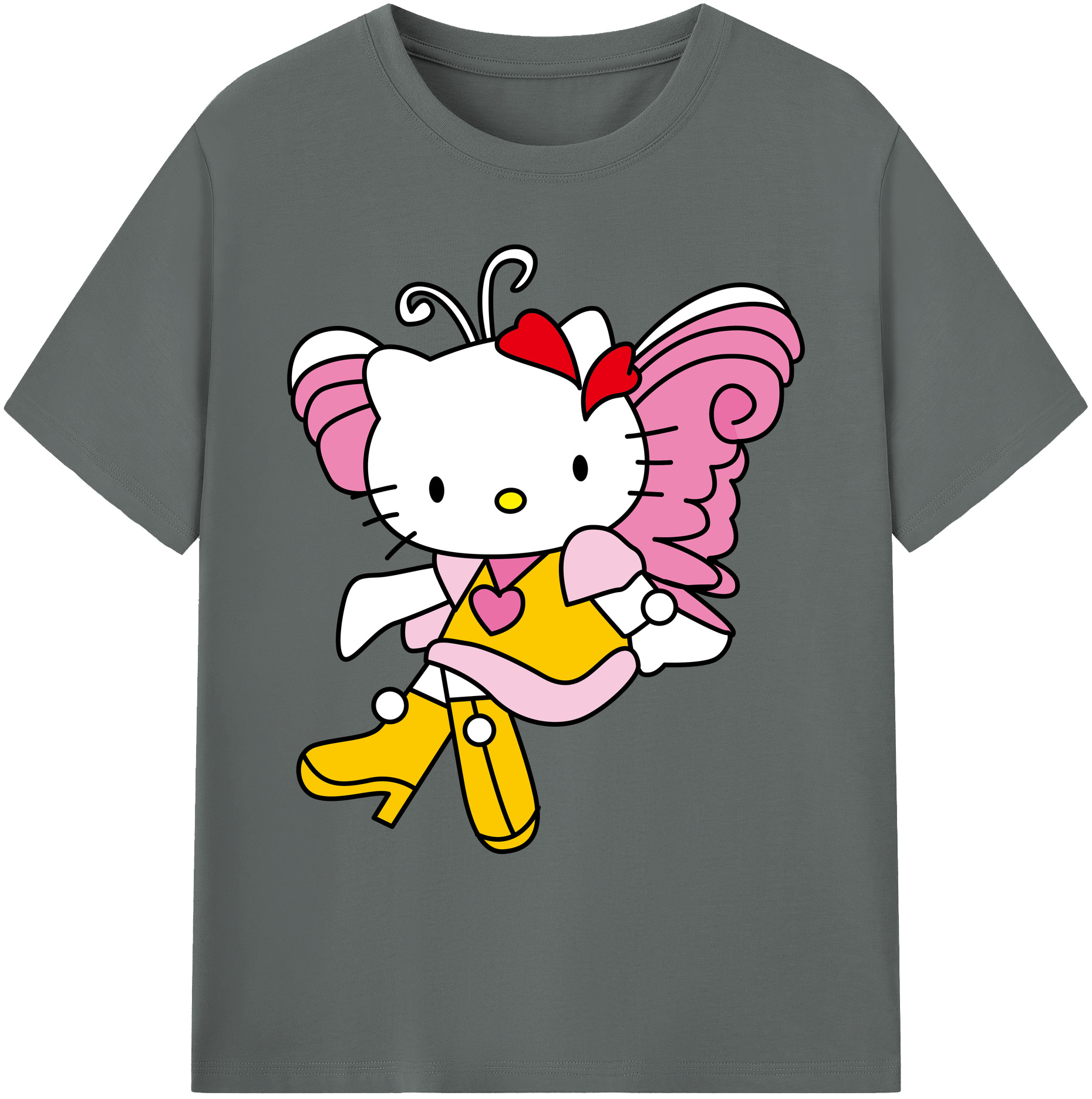 （画像用） Hello Kitty ハローキティ 綿100％ メンズ半袖Tシャツ｜肌触りやわらか＆通気性